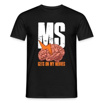 MS Gets On My Nerves Multiple Sclerosis Gift - Men's T-Shirt - black - Front - AI Model Male 178 light (178cm)