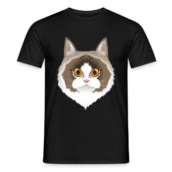 Ragdoll Porträt - Männer T-Shirt - Schwarz - Vorne - AI Model Male 178 light (178cm)