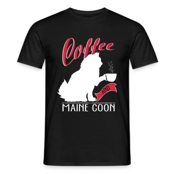 Café Maine Coon - T-shirt homme - noir - Devant - AI Model Male 178 light (178cm)