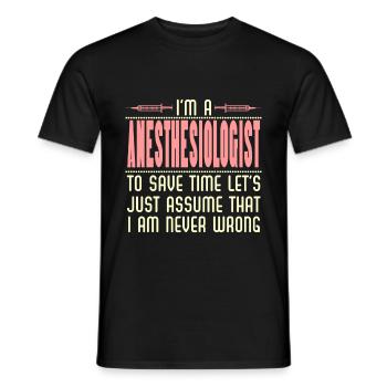 Anesthesia Funny - Men's T-Shirt - black - Front - AI Model Male 178 light (178cm)