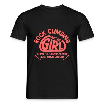 Rock climbing girl - Men's T-Shirt - black - Front - AI Model Male 178 light (178cm)