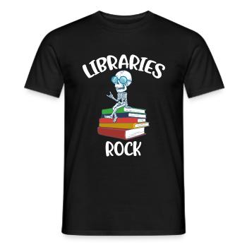 Libraries Rock Bibliothekarin Geschenk - Männer T-Shirt - Schwarz - Vorne - AI Model Male 178 light (178cm)