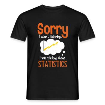 Thinking about statistics - Men's T-Shirt - black - Front - AI Model Male 178 light (178cm)