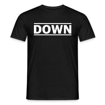 Down | kraftlos, YouTube, Jugendsprache, nice - Männer T-Shirt - Schwarz - Vorne - AI Model Male 178 light (178cm)