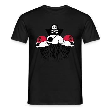 3 freunde party team crew pirat seeraeuber matrose - Männer T-Shirt - Schwarz - Vorne - AI Model Male 178 light (178cm)