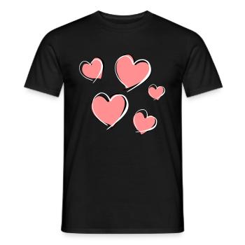 five hearts - symbol of love - Men's T-Shirt - black - Front - AI Model Male 178 light (178cm)