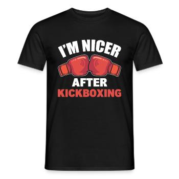 I'm Nicer After Kickboxing Kickbox-Trainer - Männer T-Shirt - Schwarz - Vorne - AI Model Male 178 light (178cm)