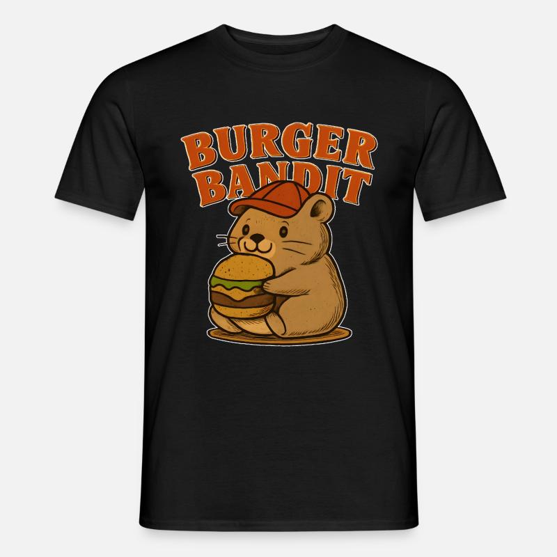 Burger Bandit Cheesburger Hamburger Hamster - Männer T-Shirt - Schwarz