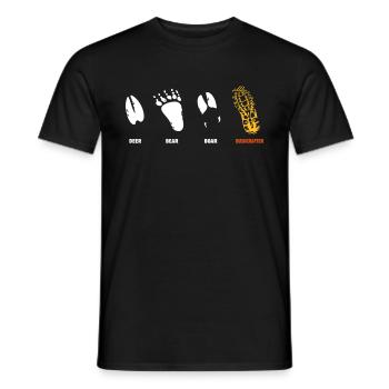 Bushcraft Survival Fußspuren Wald Wild Überleben - Männer T-Shirt - Schwarz - Vorne - AI Model Male 178 light (178cm)