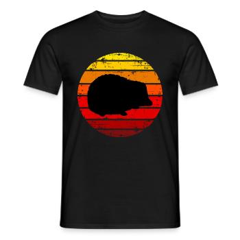 Igel im Sonnenuntergang Waldbewohner Tier - Männer T-Shirt - Schwarz - Vorne - AI Model Male 178 light (178cm)
