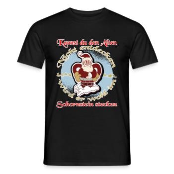 Weihnachtsmann im Schornstein steckt Heiligabend - Männer T-Shirt - Schwarz - Vorne - AI Model Male 178 light (178cm)