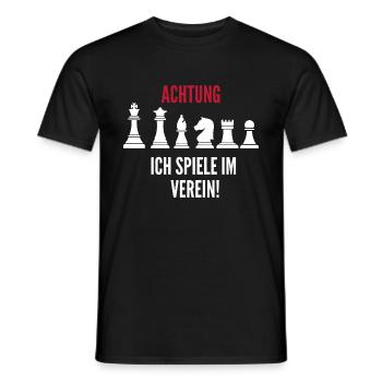 Schach Geschenk Schachspieler Schachverein - Männer T-Shirt - Schwarz - Vorne - AI Model Male 178 light (178cm)