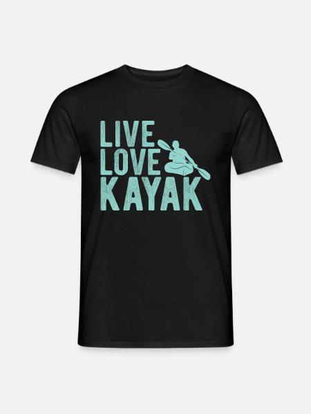 Paddel-Boot Kanu-Fahrer Für Kajak - Männer T-Shirt - Schwarz