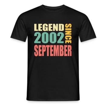 21ème Anniversaire Septembre Millésime 2002 Millésime - T-shirt homme - noir - Devant - AI Model Male 178 light (178cm)