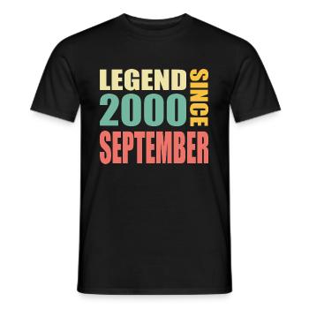 23ème Anniversaire Septembre Millésime 2000 Millésime - T-shirt homme - noir - Devant - AI Model Male 178 light (178cm)