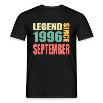 27th Birthday September Vintage 1996 Vintage - Men's T-Shirt - black - Front - AI Model Male 178 light (178cm)