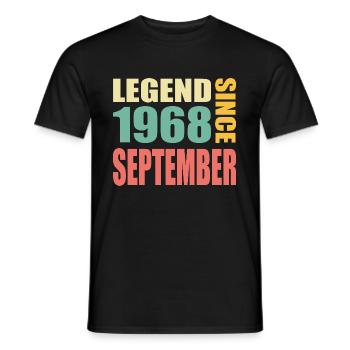 55e anniversaire Septembre Millésime 1968 Millésime - T-shirt homme - noir - Devant - AI Model Male 178 light (178cm)
