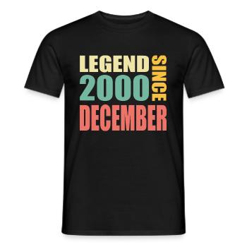 23ème anniversaire Millésime décembre 2000 millésime - T-shirt homme - noir - Devant - AI Model Male 178 light (178cm)