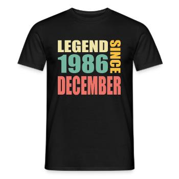 37th birthday December vintage 1986 vintage - Men's T-Shirt - black - Front - AI Model Male 178 light (178cm)