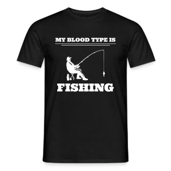 My Blood Type Is Fishing Angler - Männer T-Shirt - Schwarz - Vorne - AI Model Male 178 light (178cm)