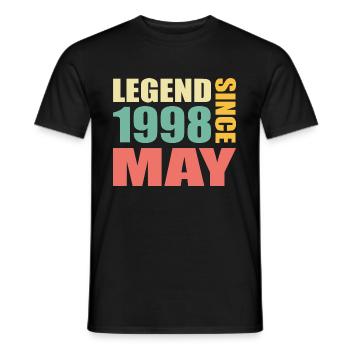 26. Geburtstag Mai Jahrgang 1998 Geschenkidee - Männer T-Shirt - Schwarz - Vorne - AI Model Male 178 light (178cm)