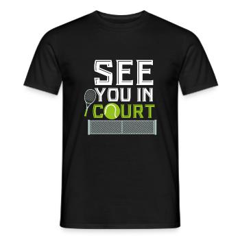 See You in Court Tennis Sport Ballsport gazon sable - T-shirt homme - noir - Devant - AI Model Male 178 light (178cm)