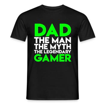 Legendary Gamer Dad Cool Gaming T-shirt - Men's T-Shirt - black - Front - AI Model Male 178 light (178cm)