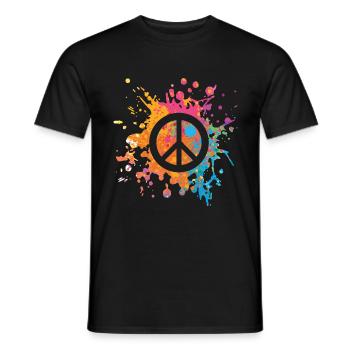 Symbole paix signe paix mondiale - T-shirt homme - noir - Devant - AI Model Male 178 light (178cm)