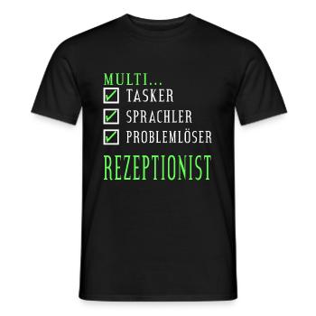 Hotel Empfang Rezeptionist Multitalent Geschenk - Männer T-Shirt - Schwarz - Vorne - AI Model Male 178 light (178cm)