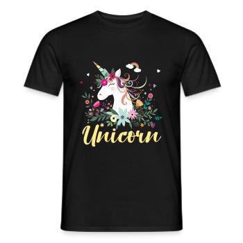 Unicorn unicorn and unicorns - Men's T-Shirt - black - Front - AI Model Male 178 light (178cm)