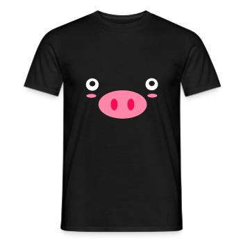 Schneinchen visage cochon doux - T-shirt homme - noir - Devant - AI Model Male 178 light (178cm)