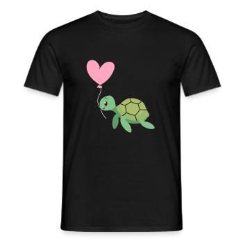 Valentine's Day Turtle Heart Love - Men's T-Shirt - black - Front - AI Model Male 178 light (178cm)