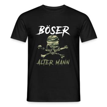 Böser alter Mann Camouflage Tarnmuster Totenkopf - Männer T-Shirt - Schwarz - Vorne - AI Model Male 178 light (178cm)