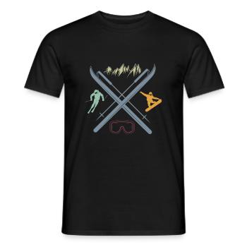 Ski und Snowboard Symbole Wintersport Liebhaber - Männer T-Shirt - Schwarz - Vorne - AI Model Male 178 light (178cm)