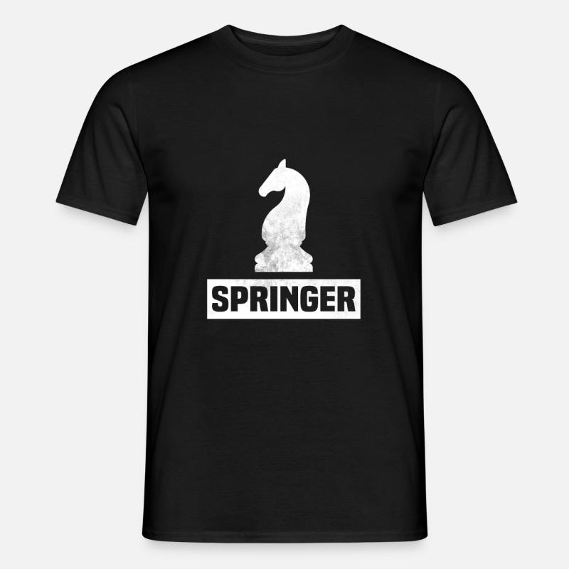 Springer Schachfigur - Männer T-Shirt - Schwarz