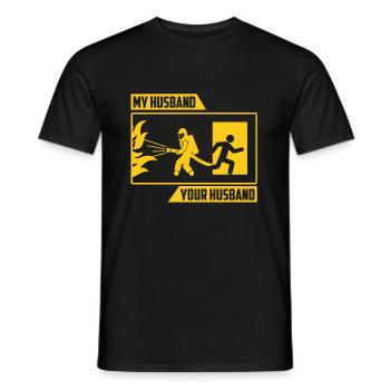 My husband your husband - Men's T-Shirt - black - Front - AI Model Male 178 light (178cm)