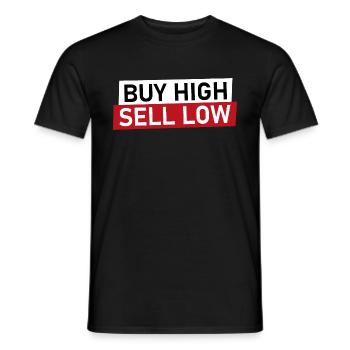 acheter haute vente low wallstreetbets stock exchange - T-shirt homme - noir - Devant - AI Model Male 178 light (178cm)