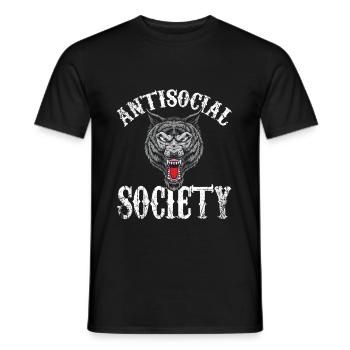 Antisocial society - Men's T-Shirt - black - Front - AI Model Male 178 light (178cm)