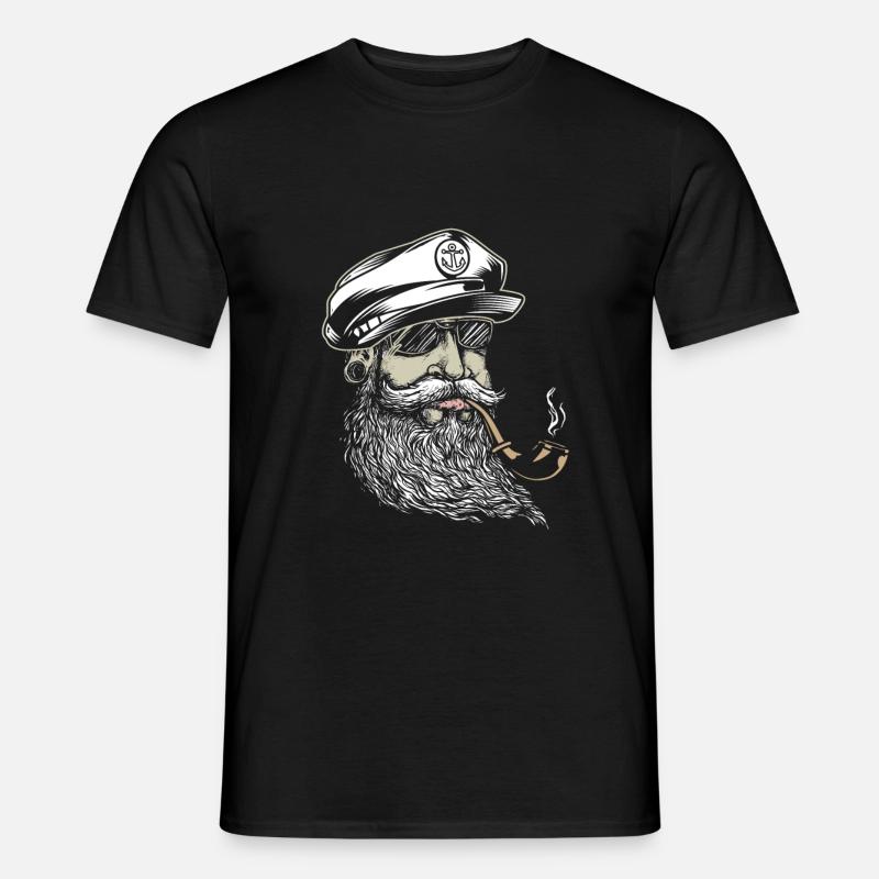 Seemann mit Pfeife - Männer T-Shirt - Schwarz