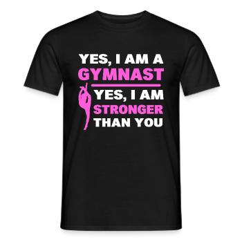 Gymnastics Strong Woman Circus Performer - Men's T-Shirt - black - Front - AI Model Male 178 light (178cm)