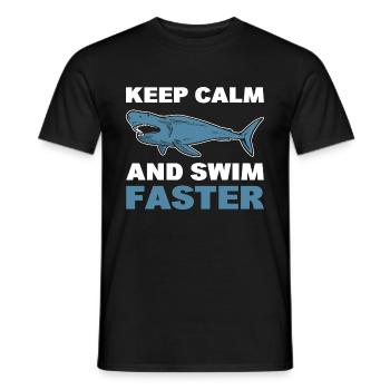 Keep Calm And Swim Faster Float - Men's T-Shirt - black - Front - AI Model Male 178 light (178cm)