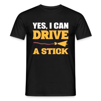 Yes I Can Drive A Stick Straßenfeger - Männer T-Shirt - Schwarz - Vorne - AI Model Male 178 light (178cm)