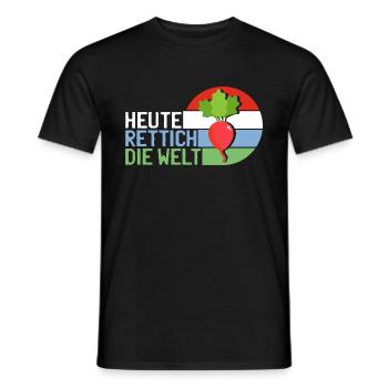 Heute Rettich Die Welt Garten Gemüse Retro Motiv - Männer T-Shirt - Schwarz - Vorne - AI Model Male 178 light (178cm)