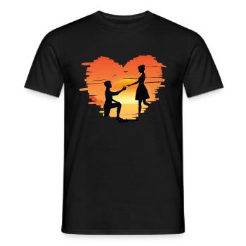 Proposition de mariage mariage proposition de couple de mariage - T-shirt homme - noir - Devant - AI Model Male 178 light (178cm)