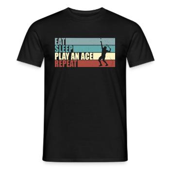 T-Shirt de tennis Raquette de joueur de tennis pour hommes - T-shirt homme - noir - Devant - AI Model Male 178 light (178cm)