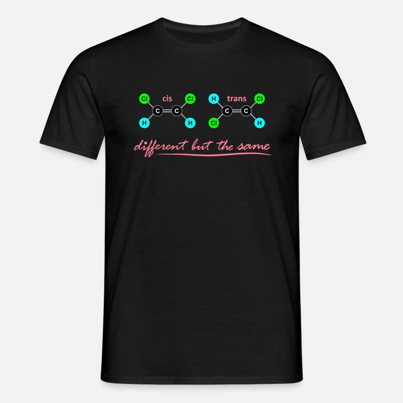 cis & trans - molecular difference - Men's T-Shirt - black