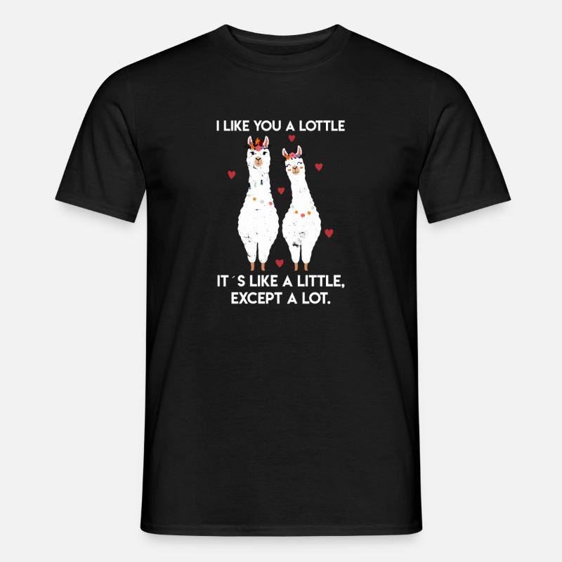 Alpaka Lama Lustig Paare Geschenk Ehepaar Paar - Männer T-Shirt - Schwarz