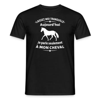 je parle seulement à mon cheval - T-shirt homme - noir - Devant - AI Model Male 178 light (178cm)
