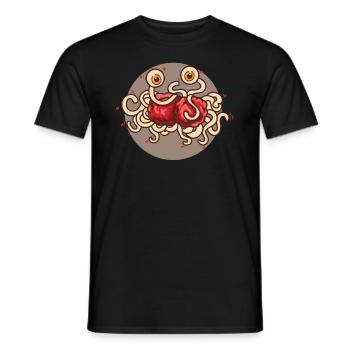 Spaghettimonster Pastafarianismus Pastafari - Männer T-Shirt - Schwarz - Vorne - AI Model Male 178 light (178cm)