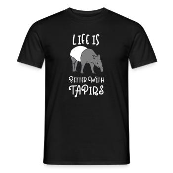 Life is better with tapir tapir - Men's T-Shirt - black - Front - AI Model Male 178 light (178cm)